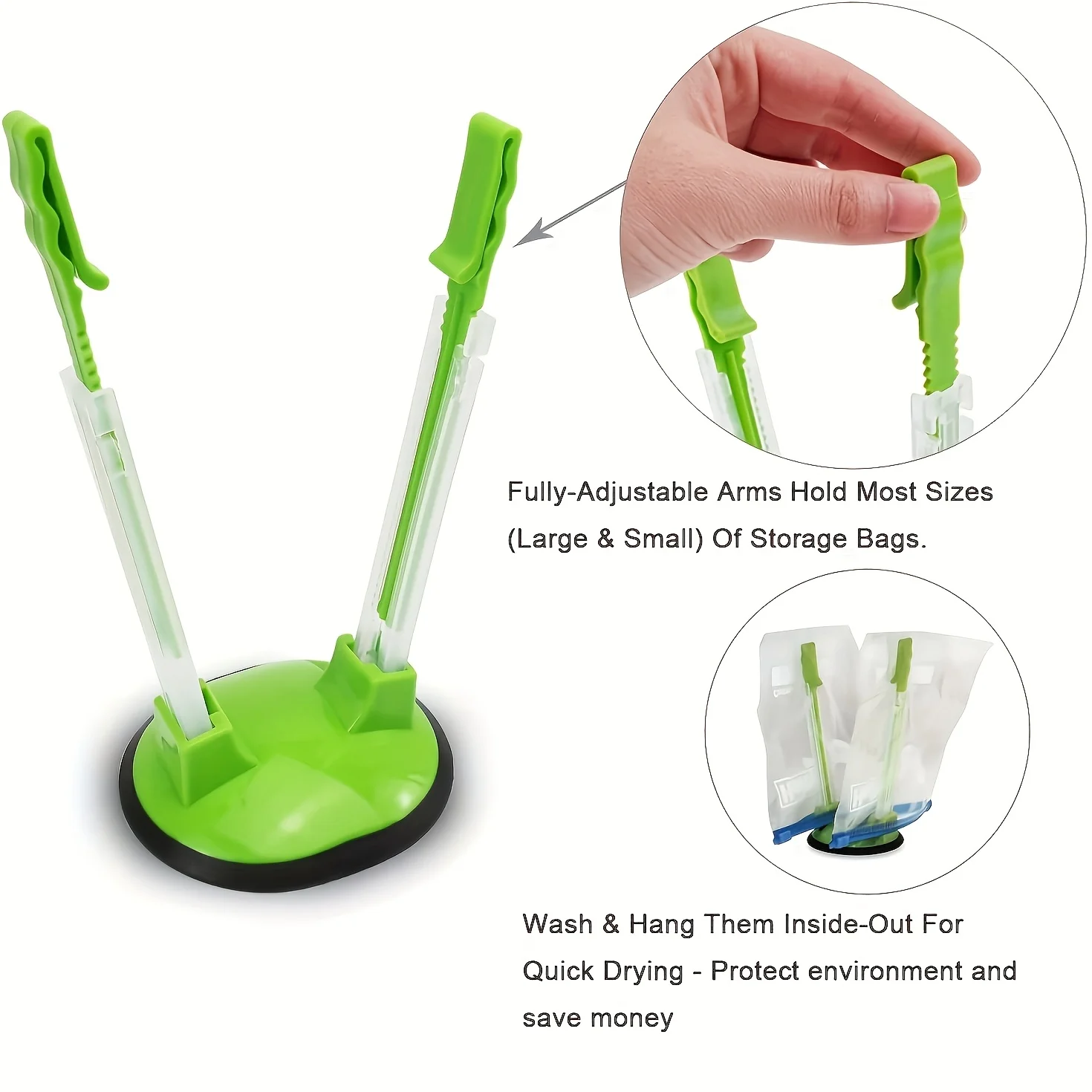 Kitchen Hand Gadgets - Zakhouder met ritssluiting Kunststof Verstelbaar Antislip