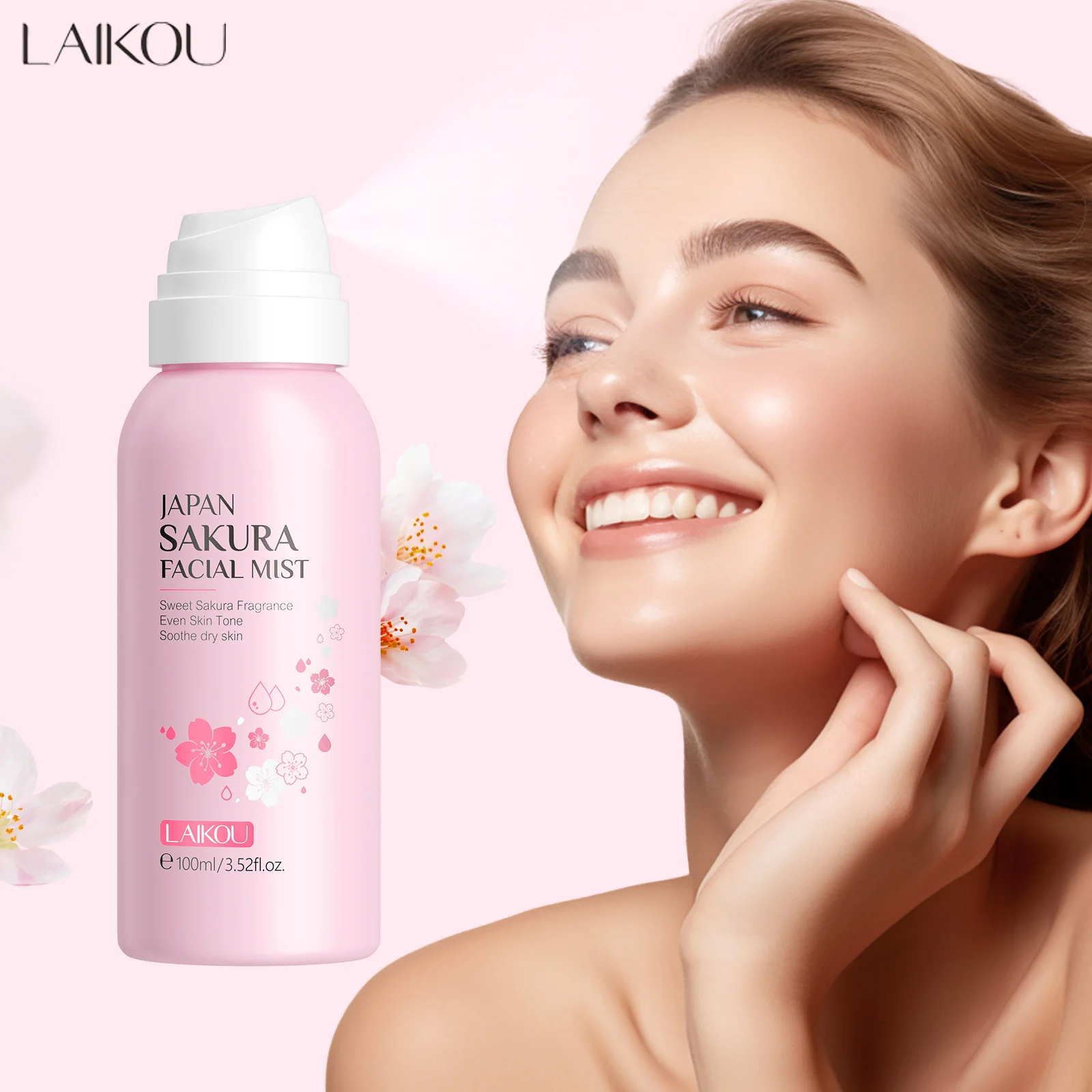 Oil Mister Spray Bottle - LAIKOU Sakura Facial Mist Verhelderende Spray