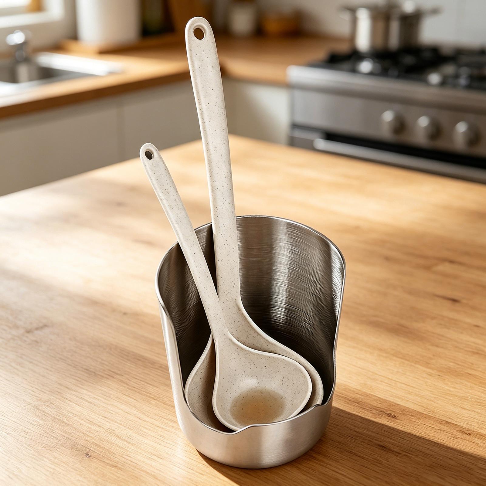 Kitchen Gadgets Under 100 - Roestvrijstalen lepelhouder organizer keuken lepelhouder dekselrek