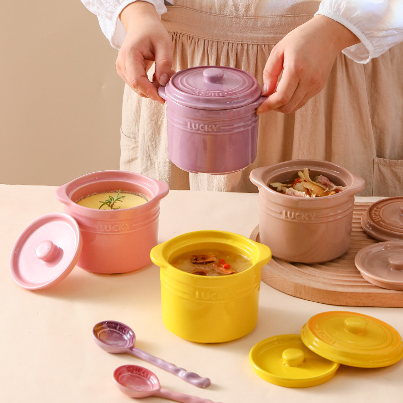 Kitchen Gadgets For Arthritic Hands - Keramische kom met dubbele deksel, Vogelnest