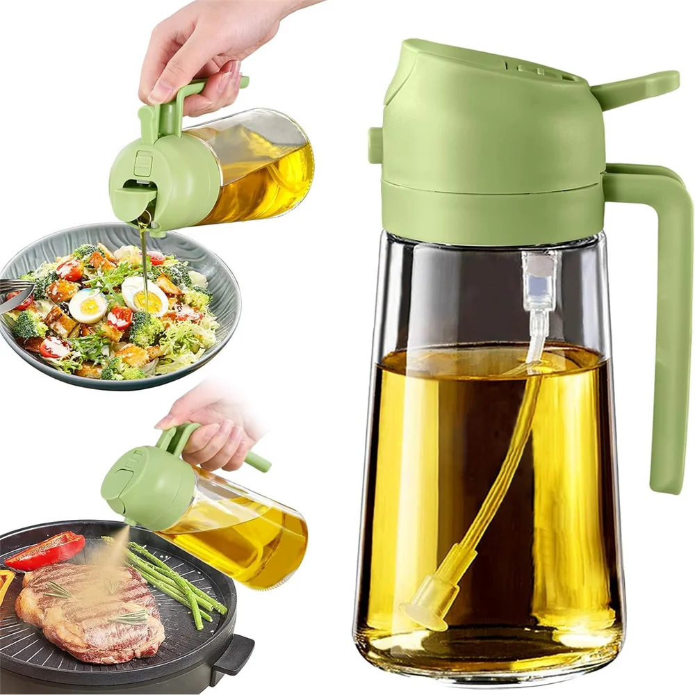 Oil Mister Spray Bottle - Olijfoliespuit Mister voor koken, 16oz/470ml glazen