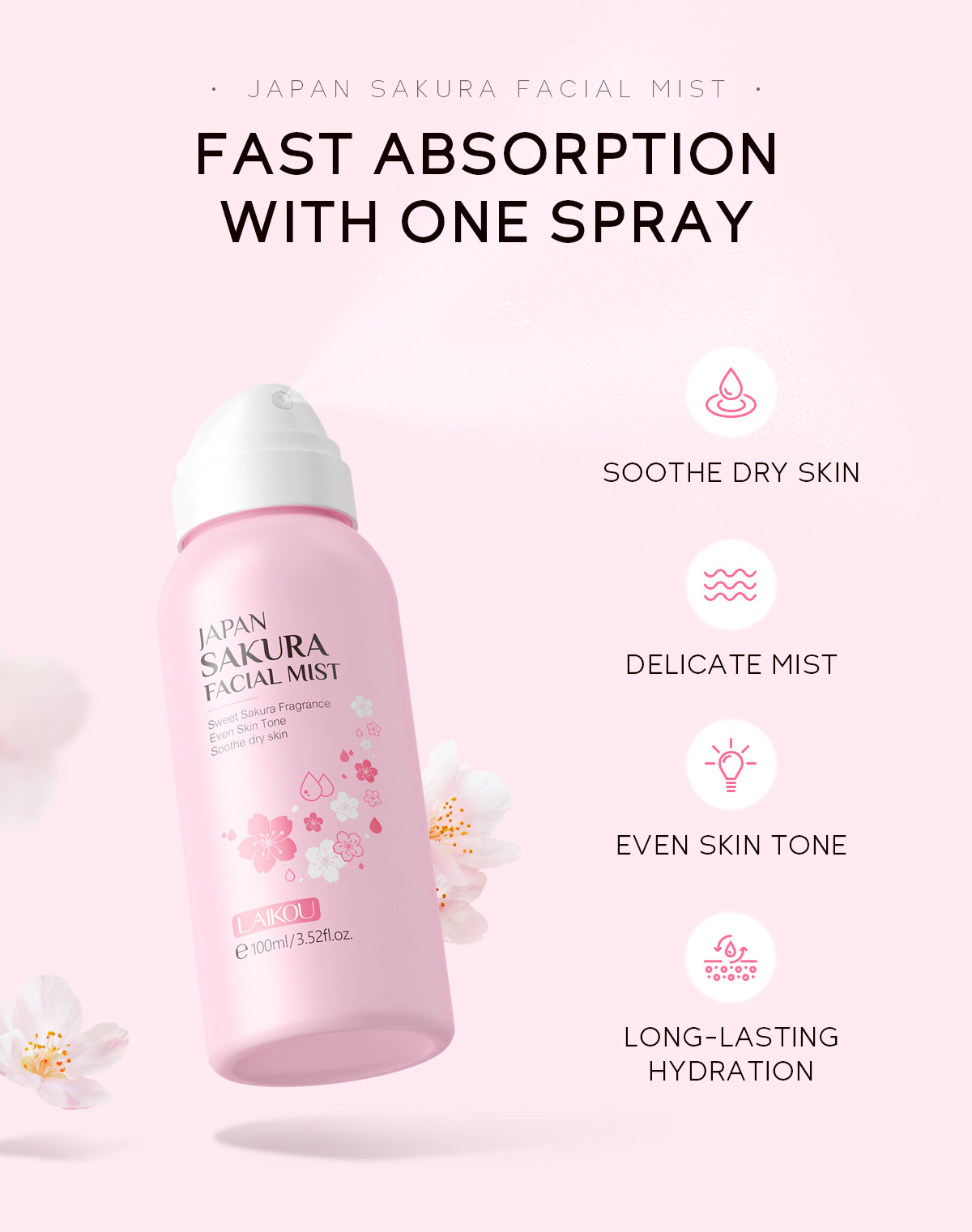 LAIKOU Sakura Facial Mist Verh - Oil Mister Spray Bottle recensie en prijs