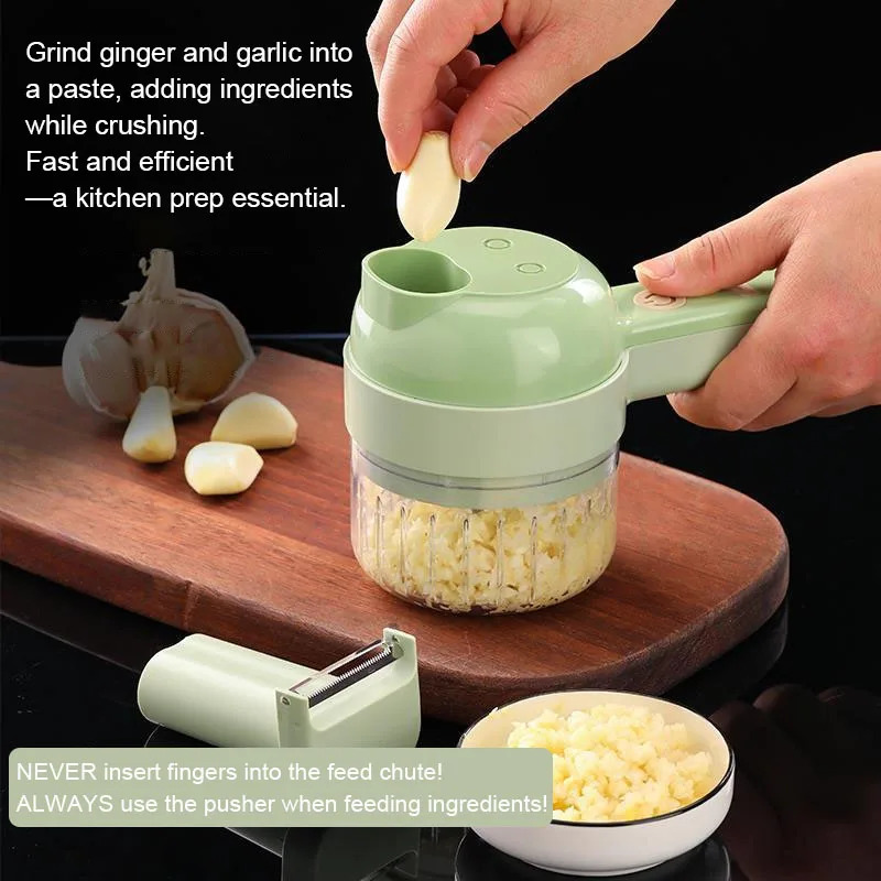 4-in-1 Elektrische Groentensni - Kitchen Gadgets Garlic recensie en prijs